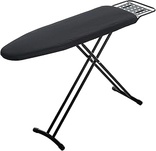 RAINHOL Black Ironing Board 54"x13" Adjustable Height with Iron Rest | Ultra Thick Heat Resistant Padded Cover Heavy Duty Sturdy Stand