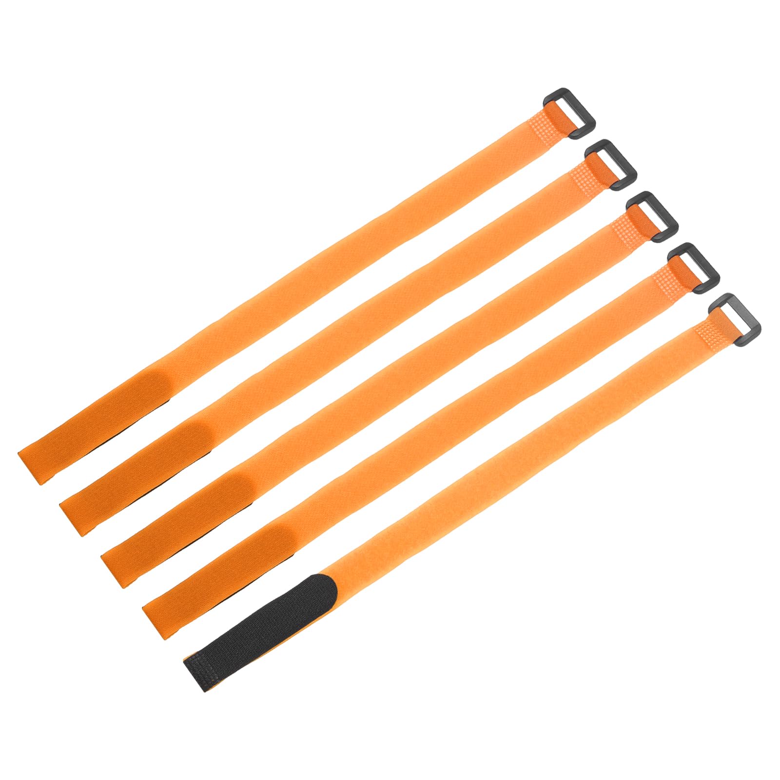 5 Pcs 0.8 x 16cm Orange Nylon Reusable Battery Operated Straps Multipurpose Batt