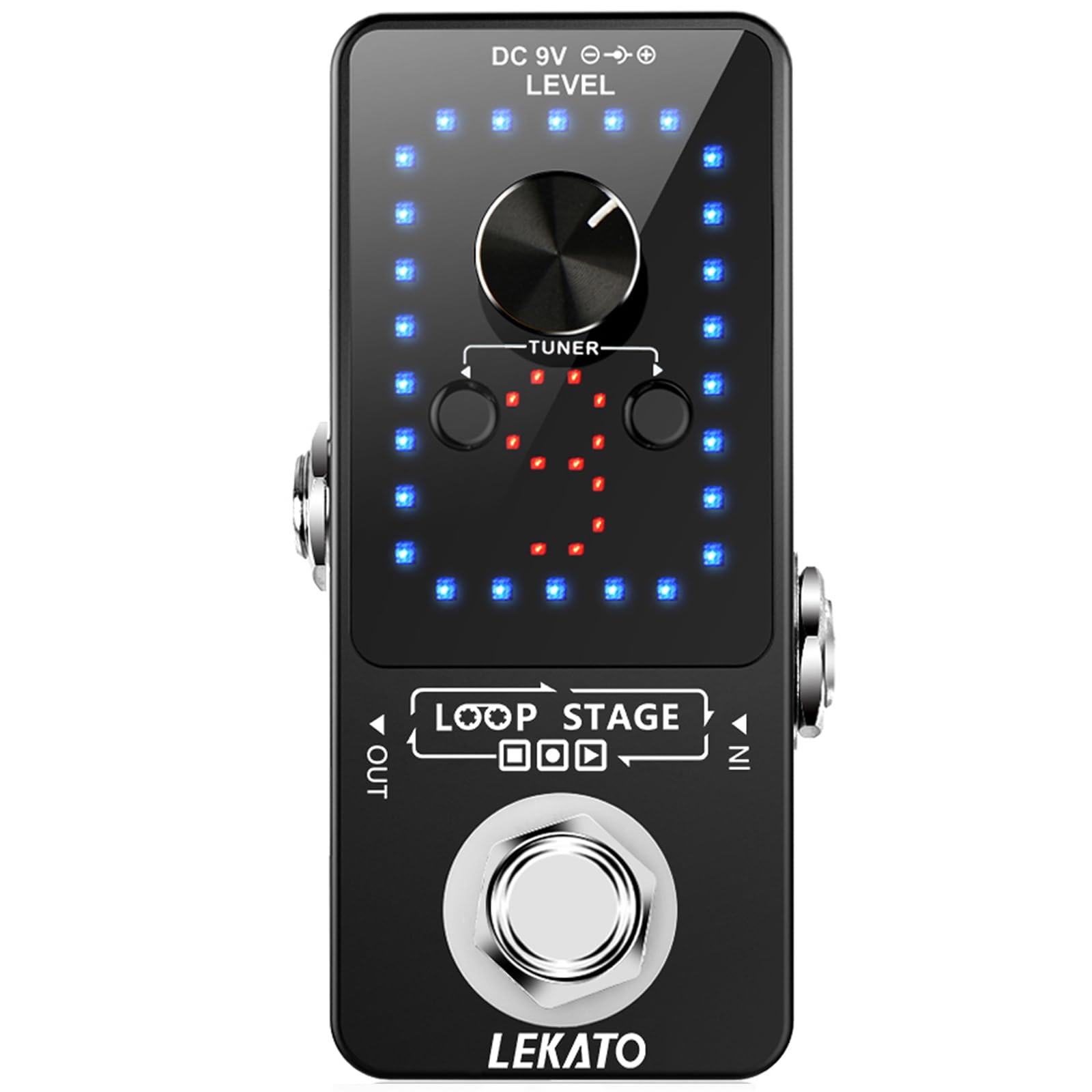 LEKATO Looper Guitar Pedal Guitar Loop Pedal Tuner Pedal 9 Loops 40 Minutes Reco