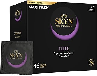 SKYN Elite Ultra Thin Lubricated Latex Free Condoms Value Pack, 46 Count
