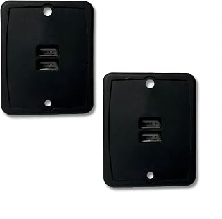 VMDLKB 2 Pack RV Dual-Port USB Charging Outlet 5V Black Trailer Camper Motorhome