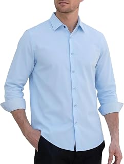 Alex Vando Camicie da uomo in twill resistente alle rughe Camicia casual da