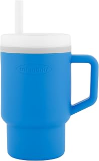 INFANTINO Ma Première Mug - Adorable 255ml Mug with Leak-Proof Straw and Handle Suitable for Toddlers, Promotes Hydration, Easy to Clean, Ocean Blue