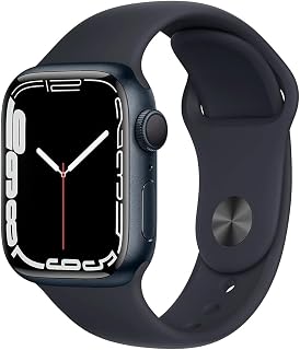 Apple Watch Series 7 (GPS, 45mm) Midnight Aluminum Case with Midnight Sport Band (Renewed)