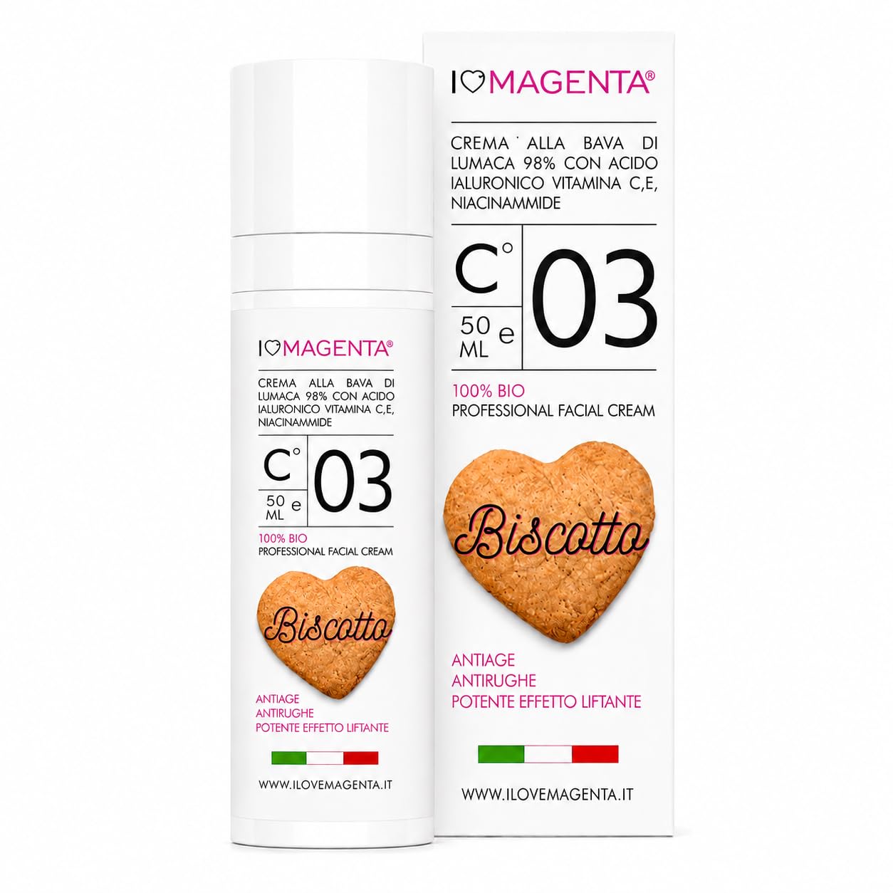 I Love Magenta Anti-Wrinkle Face Cream for Women 50 Years Snail Slime 98%