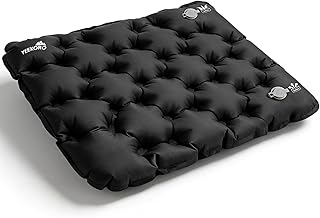 YEEKORO Inflatable Seat Cushion, Lightweight Camping Air Sitting Pad with Repair Cloths, Waterproof Air Cushion, Portable Air Seat Cushion for Climbing Hiking Office Airplane Car Stadium Seat
