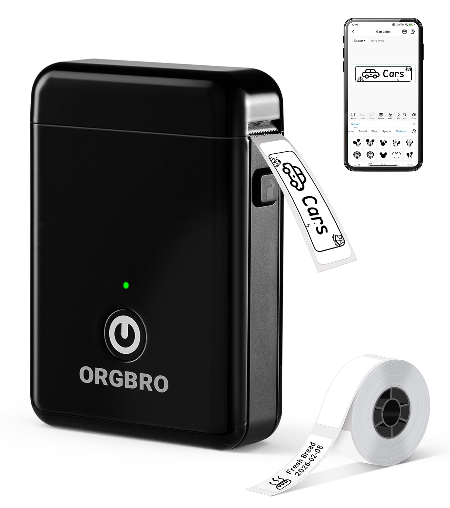 ORGBRO X1 Label Maker Machine with Tape Portable Bluetooth Thermal Printer | Lab