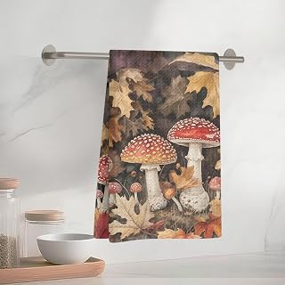 Forest Mushroom Kitchen Towels, Kitchen Dishwashing Rags, Soft Absorbent Microfiber Cloths, Bath Towel for Home, Farm, Mushroom Gifts for Women
