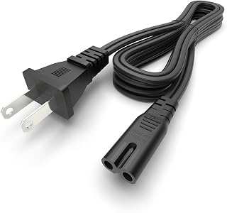 Bicmice Power Cord Compatible with PS5/5-Slim/5 Pro/4/4-Slim/4 Pro New Model/3-Slim/3 Super Slim/2 PlayStation Cord,Xbox One S/X,Series S/X Replacement 6Ft 2 Prong 18AWG Non-Polarized Power Cable
