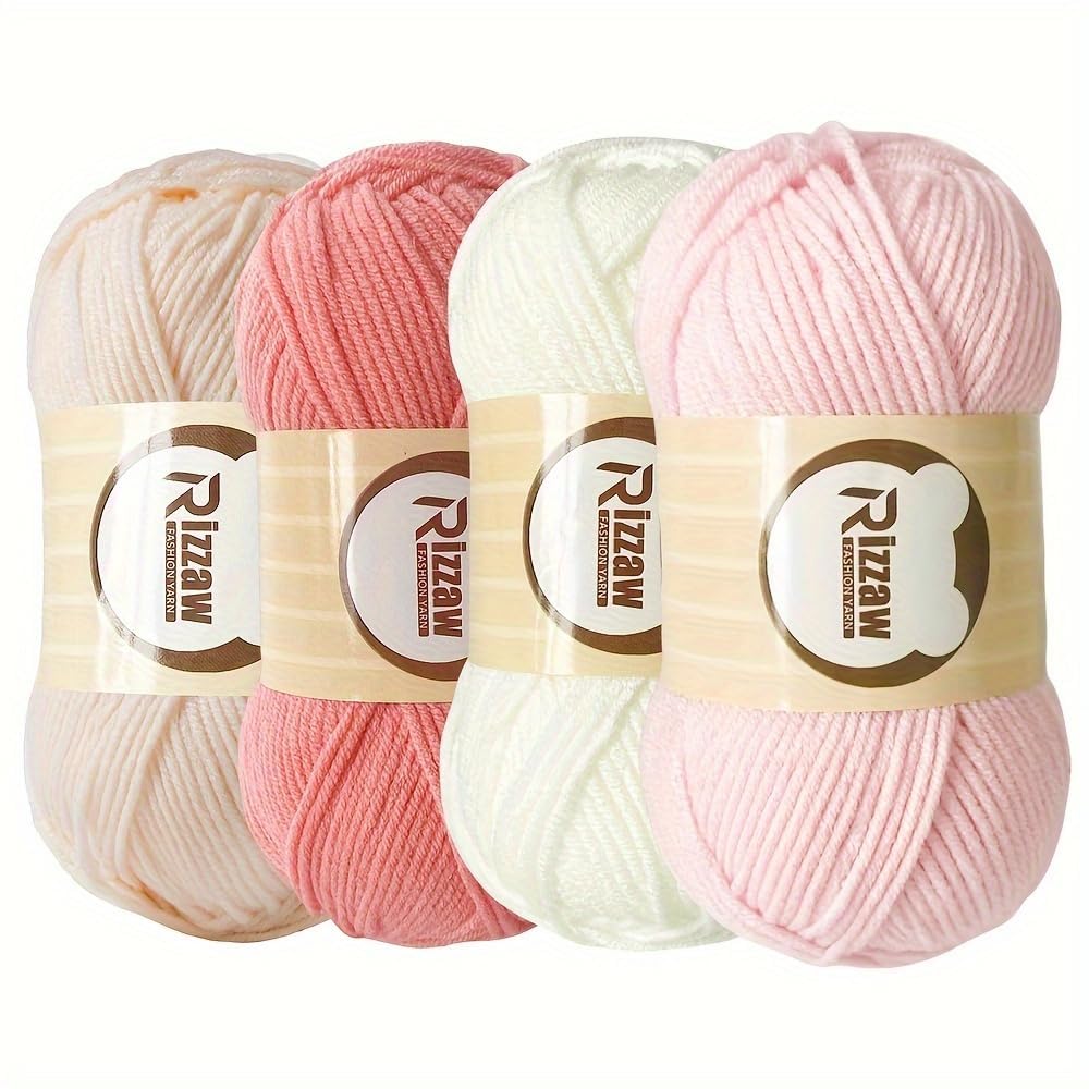 4 Pack Crochet Yarn for Crocheting 50gms Acrylic Skeins - Crochet and Knitting S