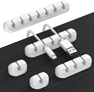 Strong self-adhesive silicone cable organizer 7, 5 or 3 slots for cable management Cable holder and storage box keep wires neat and organized