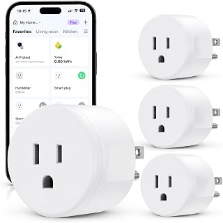 EIGHTREE Smart Plug WiFi Outlet Works with Alexa & Google Home, 15A, 4-Pack | Smart Home Socket with Remote Control & Timer Function, WiFi Plug for household appliances, No Hub Required, 2.4GHz WiFi Only