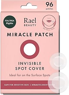 Rael Miracle Invisible Spot Cover Hydrocolloid Acne Pimple Patches (96 Ct) | Ultra-Thin Patch for Face, Absorbs Fluid From Blemishes, Facial Sticker, Korean Skin Care, Pore Care, 2 Sizes