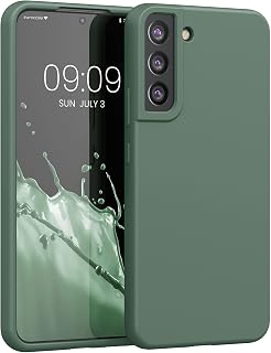 kwmobile Case Compatible with Samsung Galaxy S22 Plus Case – TPU and Silicone Anti-Shock Case – Suitable for Wireless Charging – Forest Green