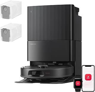 roborock Qrevo S Pro Set Robot Vacuum Cleaner with Mop Function, 18,500 Pa | Improved from QV 35A, 75°C hot water mop cleaning, anti-tangle system, obstacle avoidance, all-in-one dock (black)