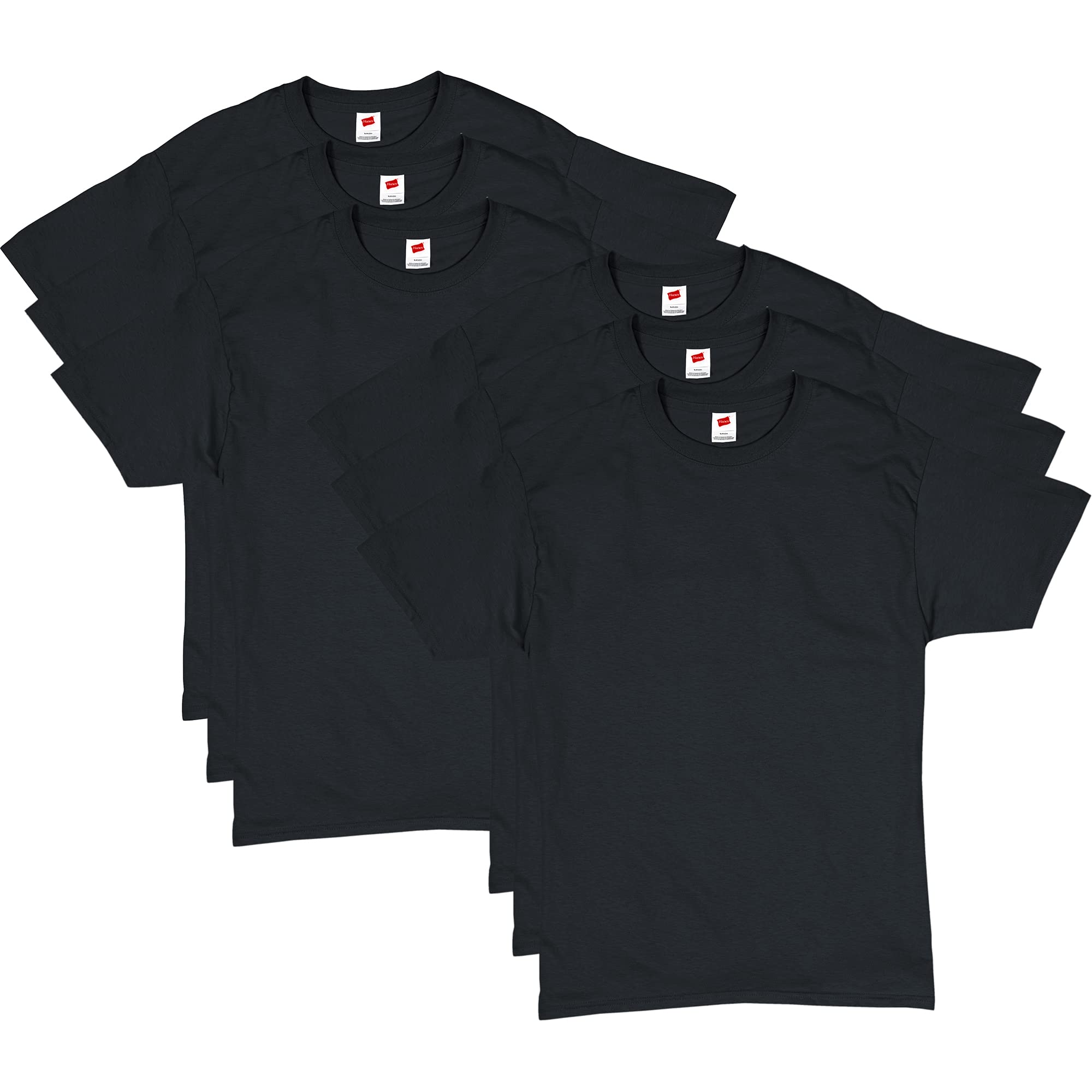 Hanes Men's T-Shirt Pack - 4 or 6 Pack - Essential-T Crewneck Cotton T-Shirts - 