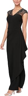 Alex Evenings Abito Lungo con Nodo sul Davanti Vestito per Occasioni Speciali Donna (Pacco da 1)