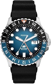 Fossil Blue Men's Watch GMT Movement with Stainless Steel Bracelet or Leather Strap