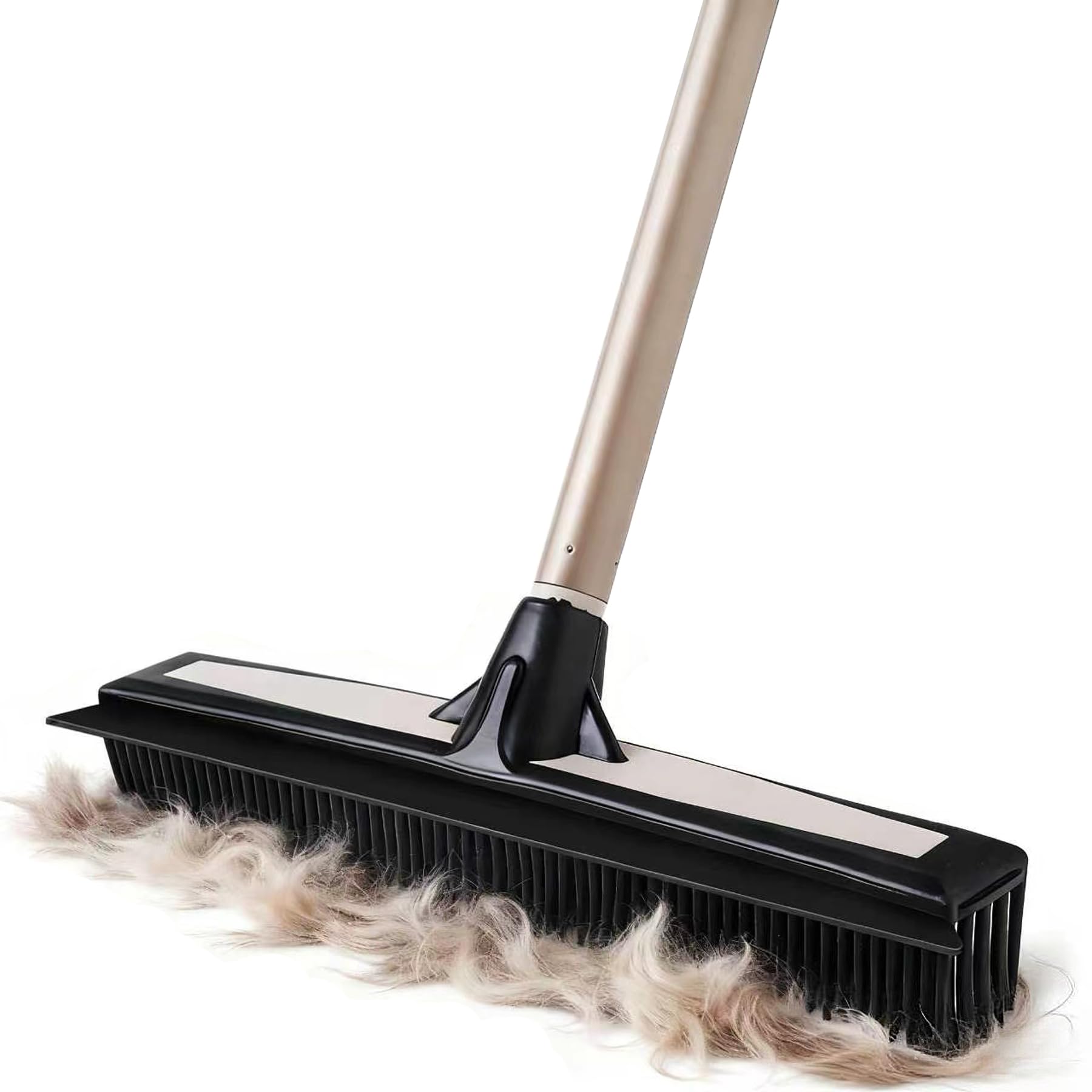 Eyliden Rubber Broom with Built-in Squeegee for Pet Hair Removal