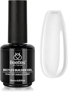 Beetles Builder Gel for Nails, 8 in 1 Clear Builder Nail Gel | Strengthening, Thickening & Building Instant Apex,Beginner Friendly DIY Salon at Home for Women, LED UV Lamp Cured