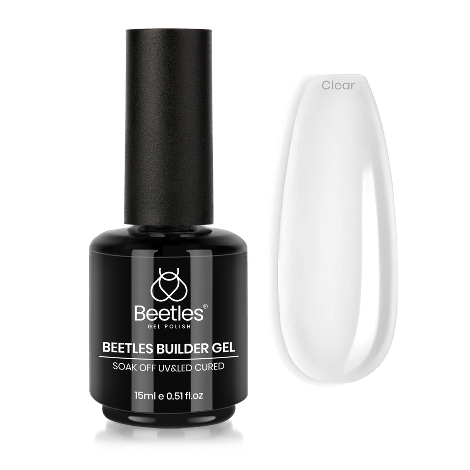 Beetles Builder Gel for Nails, 8 in 1 Clear Builder Nail Gel | Strengthening, Th