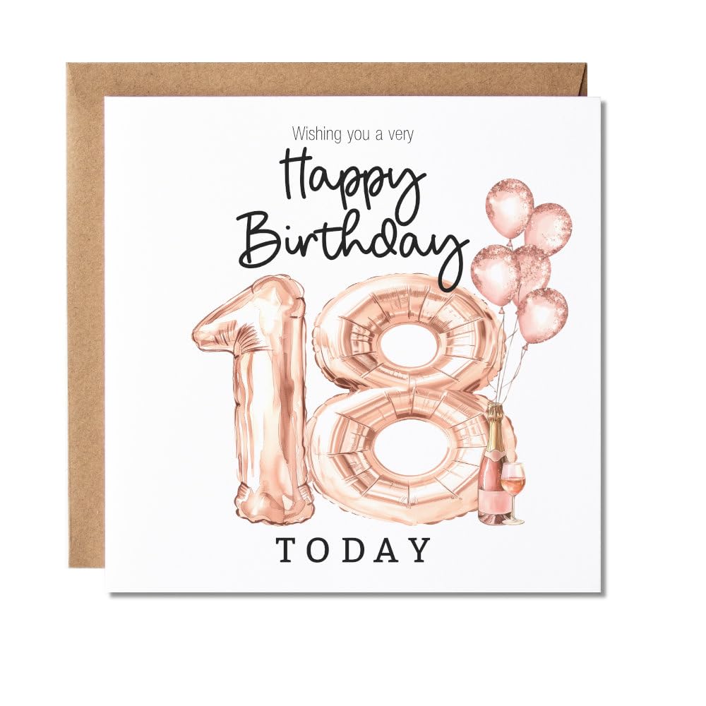Maise & Rose 18th Birthday Card For Her Pink Balloon 18 Years P194 | Girls, 18 Y