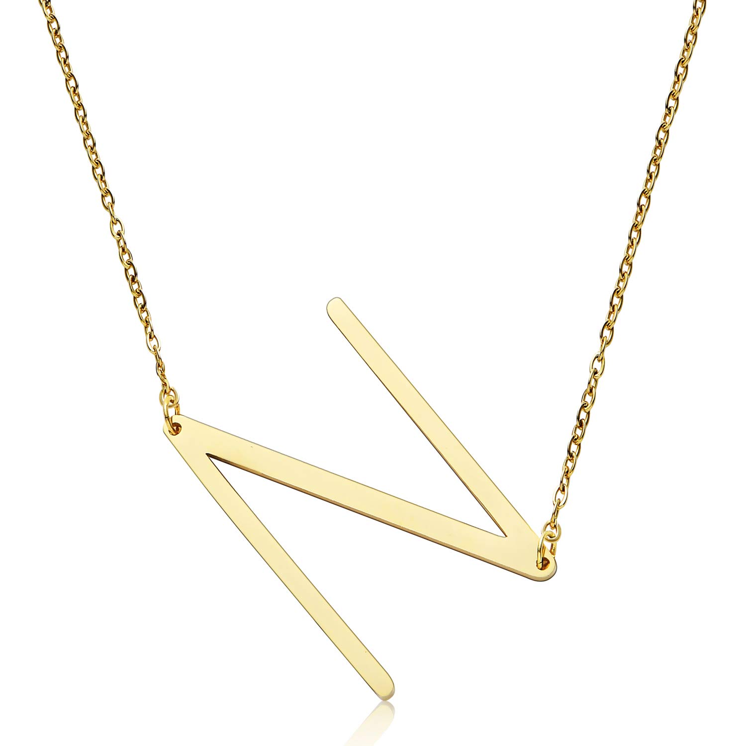Gold Initial Necklace Women Men Alphabet A-Z Alphabet Pendant Simple Jewelry Gif