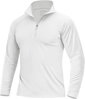 Boladeci Quarter Zip Men Golf Shirt UPF 50+ Long Sleeve Sun Protection | Long Sleeve, Mock Neck,4-way Stretch, Quick Dry, Running, Hiking, Golfing, Camping and Workout