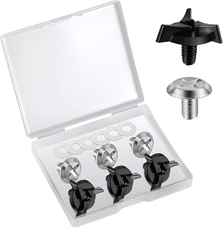 NQEUEPN 6pcs Motorcycle Helmet Screws, Helmet Visor Clip Screws | with 6pcs Rubber Washers Motorcycle Headgear Accessories (Black & Silver)