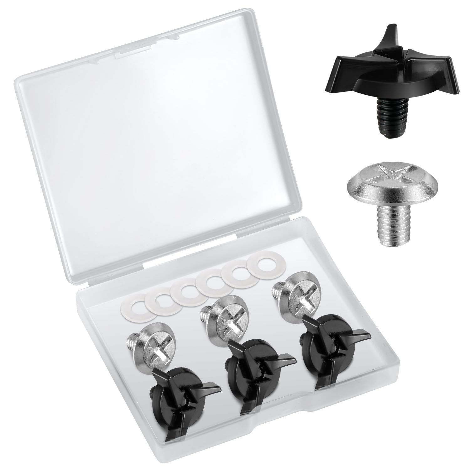 NQEUEPN 6pcs Motorcycle Helmet Screws, Helmet Visor Clip Screws | with 6pcs Rubb