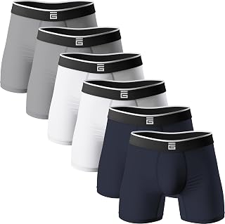 Giovici Mens Boxers Bamboo Anti Chafing Soft Comfortable Boxer Briefs Longer Leg - Boxer Shorts Multipack - Moisture Wicking Technology