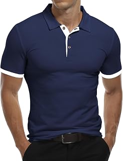 KUYIGO Men's Polo Shirt Long Sleeves & Short Sleeves Sports Shirts Tennis Golf Basic T-Shirt S-XXL