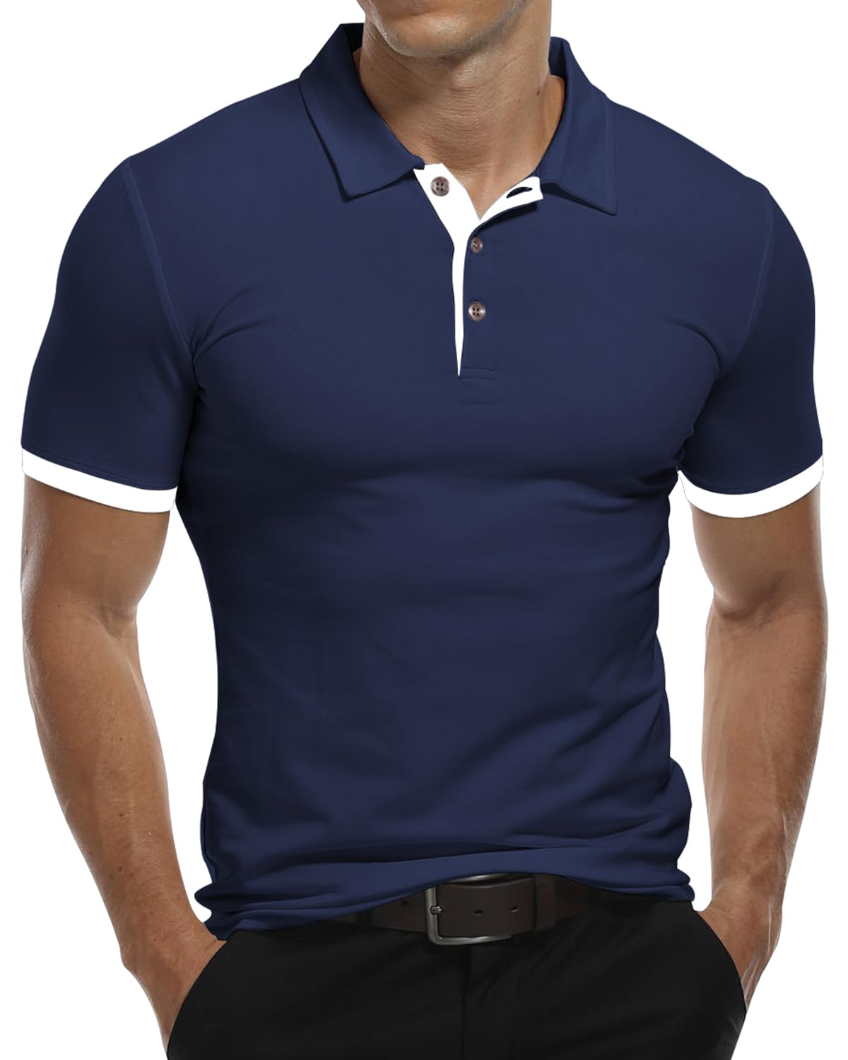 KUYIGO Men's Polo Shirt Long Sleeves & Short Sleeves Sports Shirts Tennis Golf B