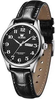 OLEVS Ladies Leather Band Quartz Date Wrist Watch