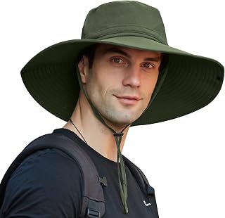 Plus Size XXL Sun Hat for Men, UPF50+ Waterproof Wide Brim: Boonie Hat, Sun Hat, Fishing Hat for Safari, Hiking, Beach, Garden