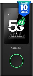 GlocalMe Numen Air 5G Mobile Hotspot, Portable WiFi Hotspot for Travel in 200+ Countries, Ultra High Speed Pocket Hotspot Device with Speed Up to 2.5Gbps, No SIM Card Required, 16 Connected Devices