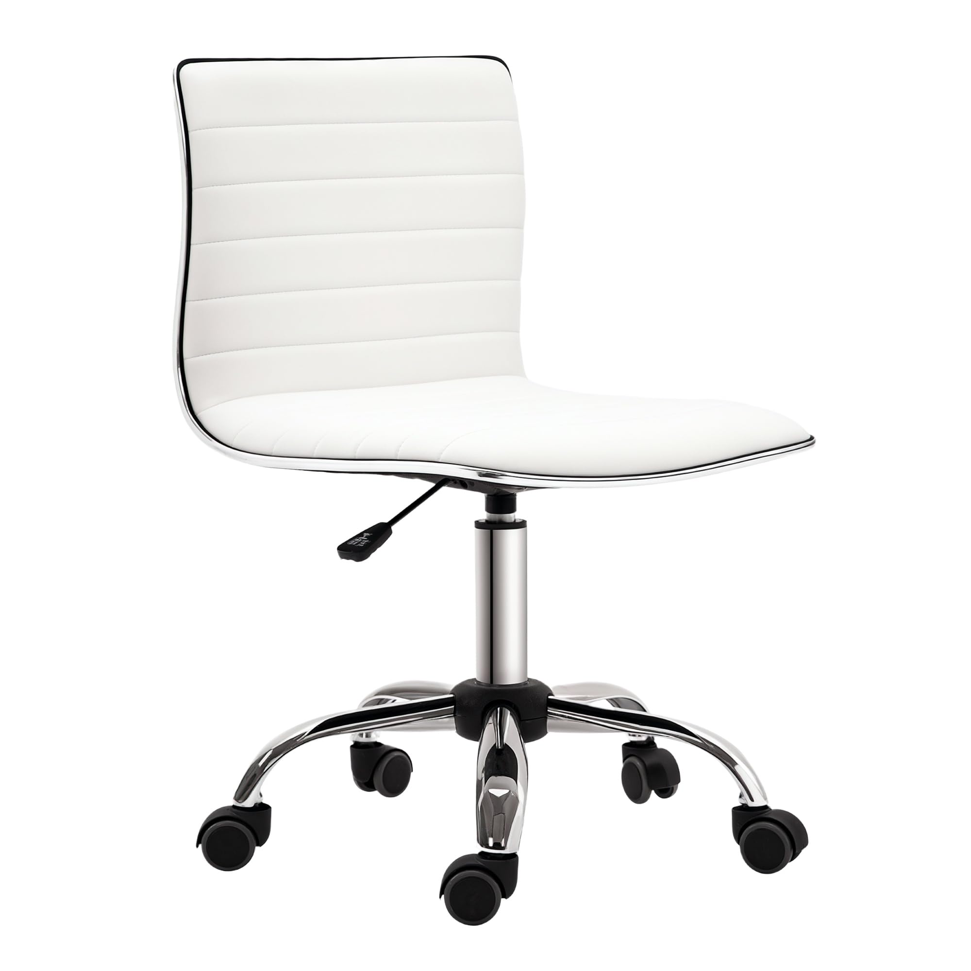 HOMCOM Armless Desk Task Chair Mid-back Computer Office Chair White
