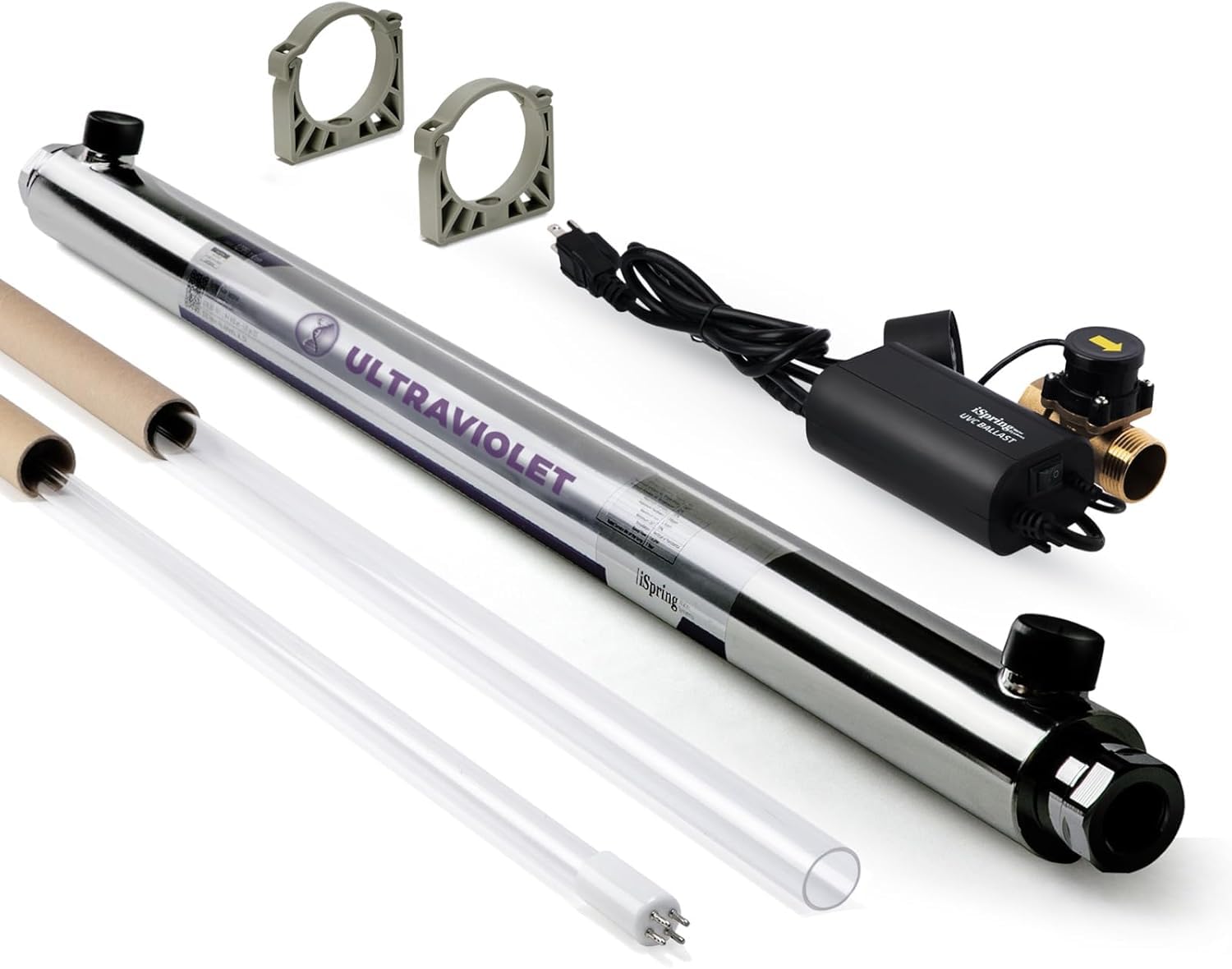 iSpring UVF55FS Whole House UV Water Filter, 1" MNPT Inlet/Outlet, 12 GPM | 55W,