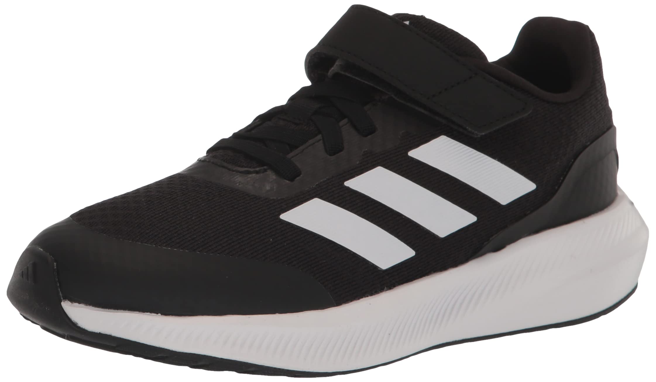 adidas Run Falcon 3.0 Shoe, Black/White/Black (Elastic), 11 US Unisex Little Kid