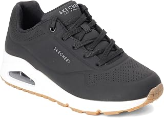 Skechers Damen UNO Stand On Air Weit Trainers, Black, 39.5 EU Weit