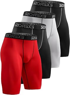 4 Pack Compression Shorts Men Athletic Compression Underwear Cool Dry Sports Running Workout Tights Baselayer Shorts