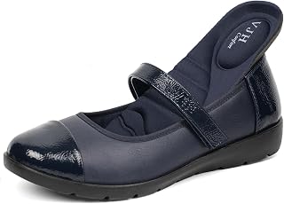 VJH confort Women’s Mary Jane Flats Comfortable Round Toe Arch Support Walking Shoes