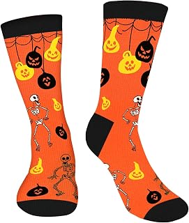 AGRIMONY Funny Halloween Socks for Men Women Teen Boys - Spooky Fun Novelty Crazy Funky Silly Cute Dress Crew Cool Socks - Halloween Beer Gifts