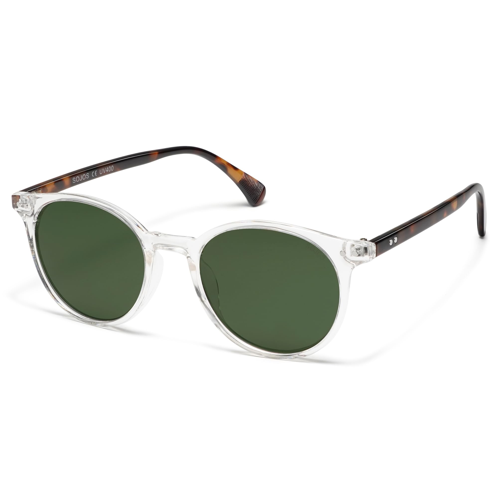 SOJOS Small Round Classic Polarized Sunglasses for Women Men Vintage Style UV400