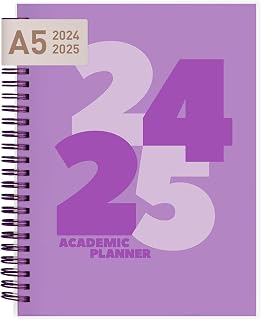 Rileys 2024-2025 Typographic Academic Diary, 20 x 15 cm (Blue, French)