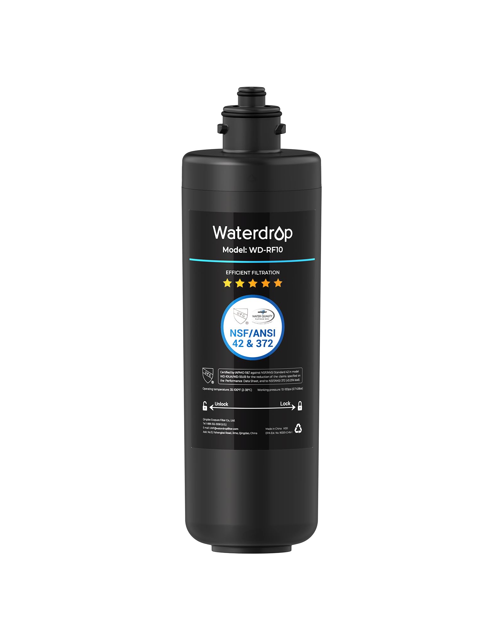 Waterdrop RF10 Water Filter Replacement for Waterdrop 10UA/10UB/10UB-B | Reduces