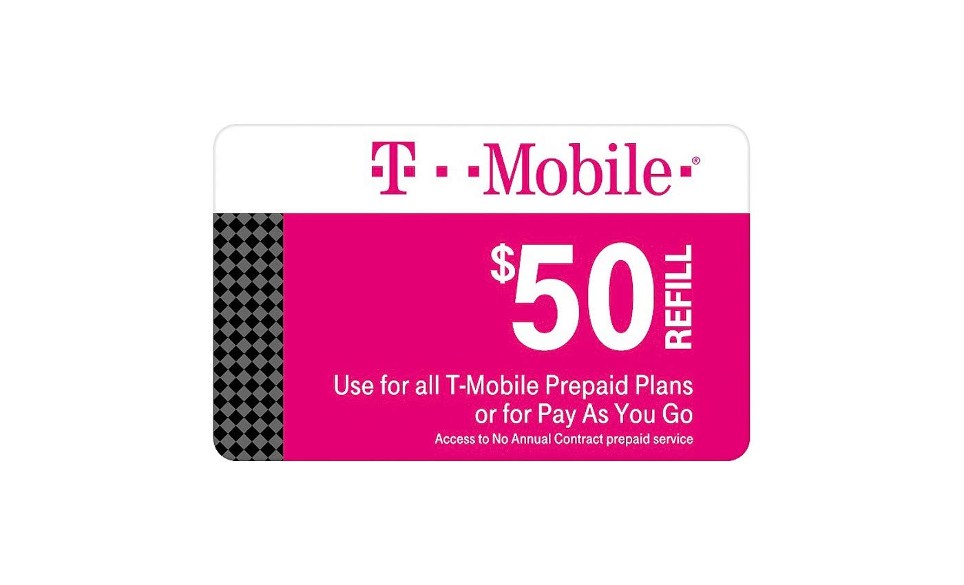 T-mobile $50 Prepaid Refill Card Monthly Plan / Pay As You Go No Annual Contract