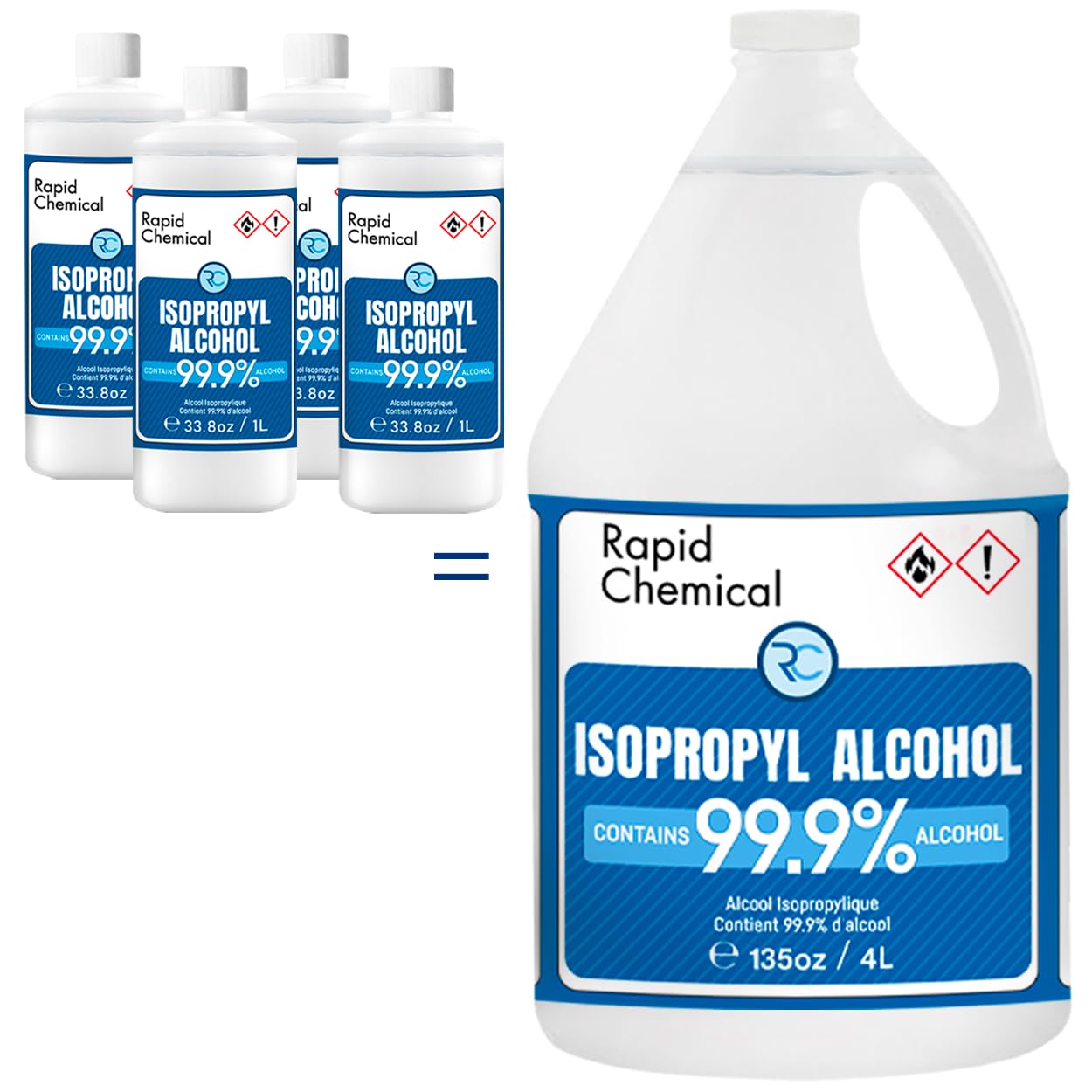 99% Isopropyl Alcohol - USP Grade - 99 Percent IPA Alcohol - 4 Pack 33.8 fl oz -