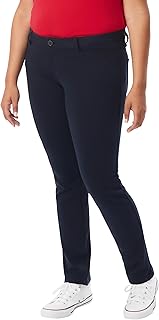 French Toast Junior's Skinny Fit Stretch Ponte Pant Women's School Uniform Pants, Red