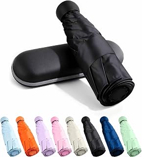 MRTLLOA Travel Essentials Mini/Compact Umbrella for Purse | Small Lightweight, UV Sun Protection, Tiny Umbrella for Men and Women
